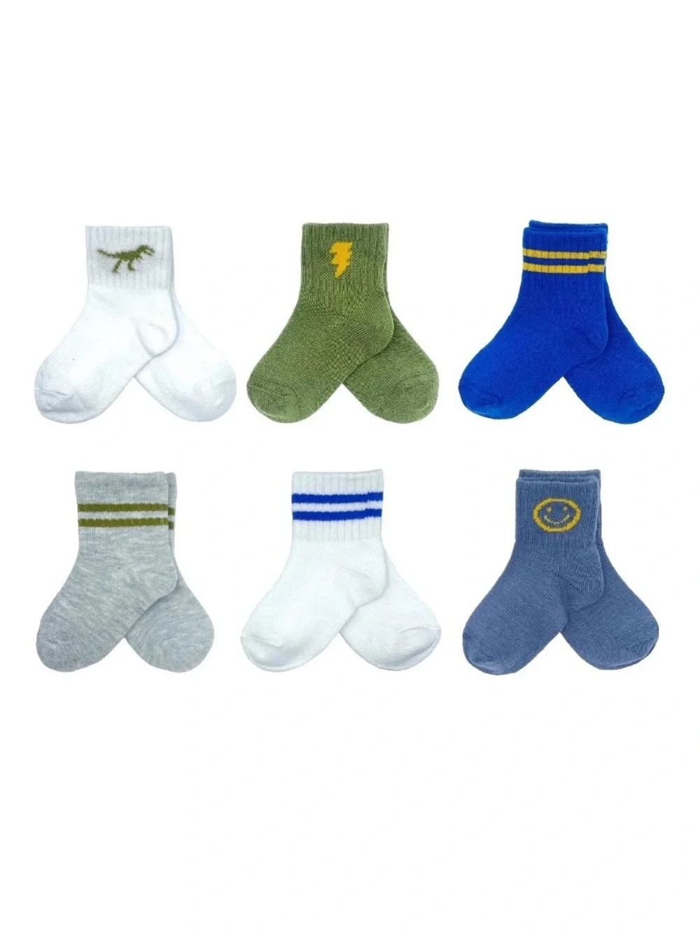 Toddler Mid-Crew Socks 6-Pack Size 3T-5T